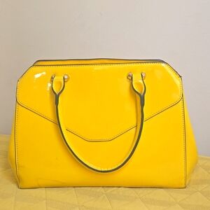 Yellow Medium Hard Case Purse with adjustable Strap